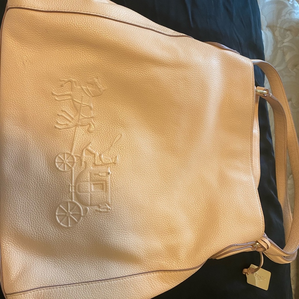 just peachy coach shoulder bag